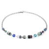 COEUR DE LION Geocube® Echtstein-Geocube® Iconic Precious Chain Halskette Silber-Mehrfarbig