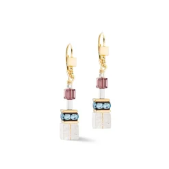 COEUR DE LION Geocube® Echtstein-Geocube® Iconic Precious Chain Ohrringe Gold-Mehrfarbig