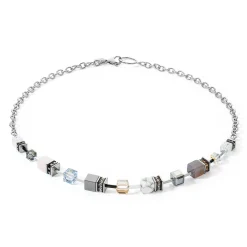 COEUR DE LION Geocube® Tone&In&Tone-Geocube® Iconic Precious Chain Halskette Grau-Beige