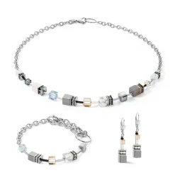 COEUR DE LION Geocube® Tone&In&Tone-Geocube® Iconic Precious Chain Armband Grau-Beige