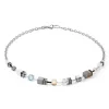 COEUR DE LION Echter Stein-Geocube® Iconic Precious Chain Halskette Grau-Beige