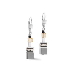 COEUR DE LION Geocube® Echtstein-Geocube® Iconic Precious Chain Ohrringe Grau-Beige