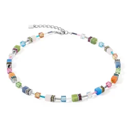 COEUR DE LION Geocube® Echtstein-Geocube® Iconic Precious Halskette Mehrfarbig Boho