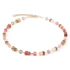 COEUR DE LION Geocube® Halsketten-Geocube® Iconic Precious Halskette Rot-Beige