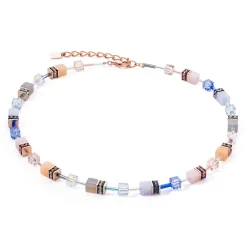 COEUR DE LION Geocube® Halsketten-Geocube® Iconic Precious Halskette Hellblau-Beige