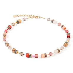 COEUR DE LION Geocube® Tone&In&Tone-Geocube® Iconic Precious Halskette Rot-Beige