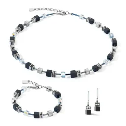 COEUR DE LION Ohrstecker-Geocube® Iconic Precious Onyx Ohrringe Onyx Kristall-Schwarz