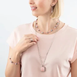 COEUR DE LION Geocube® Halsketten-Geocube® Iconic Precious Ohrringe Rose