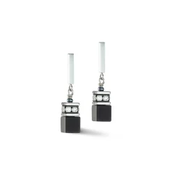 COEUR DE LION Geocube® Echtstein-Geocube® Iconic Precious Onyx Ohrringe Onyx Kristall-Schwarz