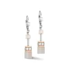 COEUR DE LION Echter Stein-Geocube® Iconic Precious Ohrringe Roségold-Pfirsich