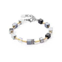 COEUR DE LION Echter Stein-Geocube® Iconic Pure Armband Schwarz