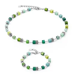 COEUR DE LION Echter Stein-Geocube® Iconic Pure Armband Grün