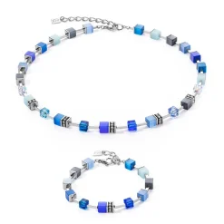 COEUR DE LION Echter Stein-Geocube® Iconic Pure Armband Blau