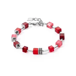 COEUR DE LION Echter Stein-Geocube® Iconic Pure Armband Rot