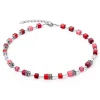 COEUR DE LION Echter Stein-Geocube® Iconic Pure Halskette Rot