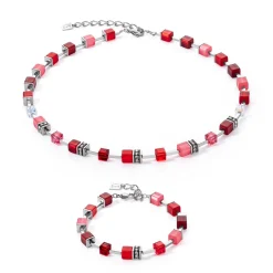 COEUR DE LION Geocube® Echtstein-Geocube® Iconic Pure Halskette Rot