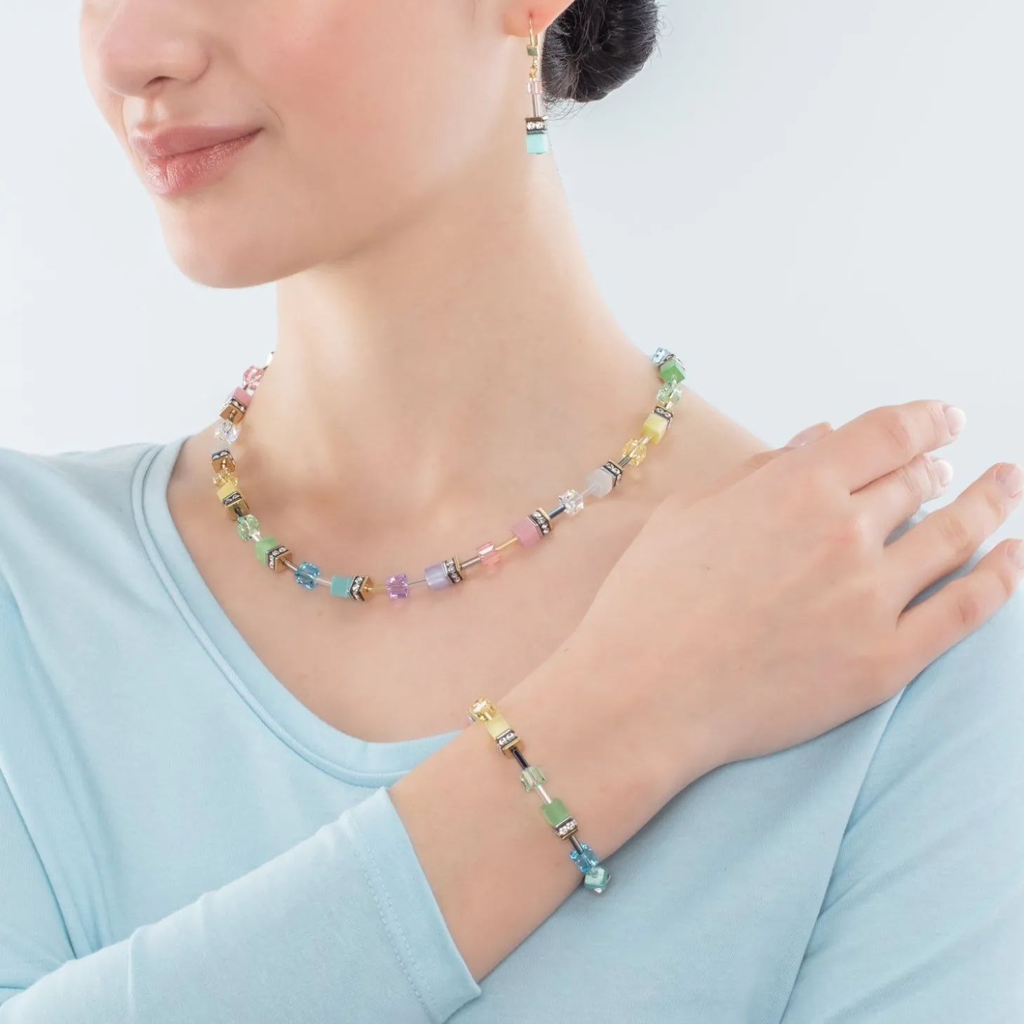 COEUR DE LION Geocube® Halsketten-Geocube® Ikonische sanfte mehrfarbige Halskette
