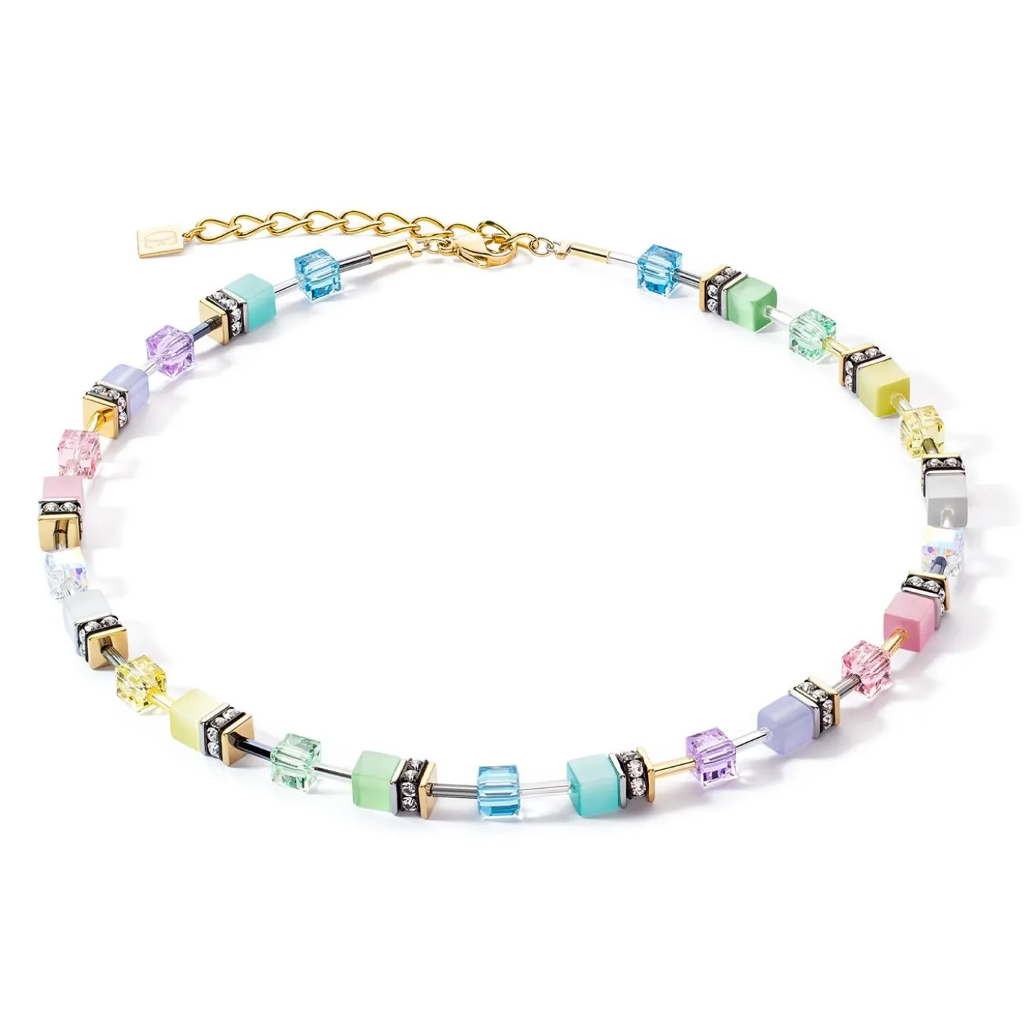 COEUR DE LION Geocube® Mehrfarbig-Geocube® Ikonische sanfte mehrfarbige Halskette