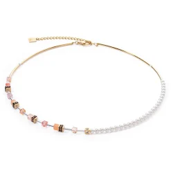 COEUR DE LION Geocube® Halsketten-Geocube® Mini Fusion Pearls Halskette Apricot Crush