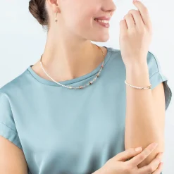 COEUR DE LION Geocube® Halsketten-Geocube® Mini Fusion Pearls Halskette Apricot Crush