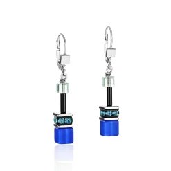 COEUR DE LION Ohrhänger-Geocube® Ohrringe Blau-Grün