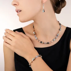 COEUR DE LION Geocube® Echtstein-Geocube® Ohrringe Eisblau