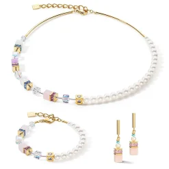 COEUR DE LION Edelsteinohrringe-Geocube® Precious Fusion Pearls Ohrringe Mehrfarbig Pastell