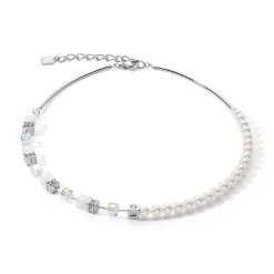 COEUR DE LION Geocube® Halsketten-Geocube® Precious Fusion Pearls Halskette Weiß