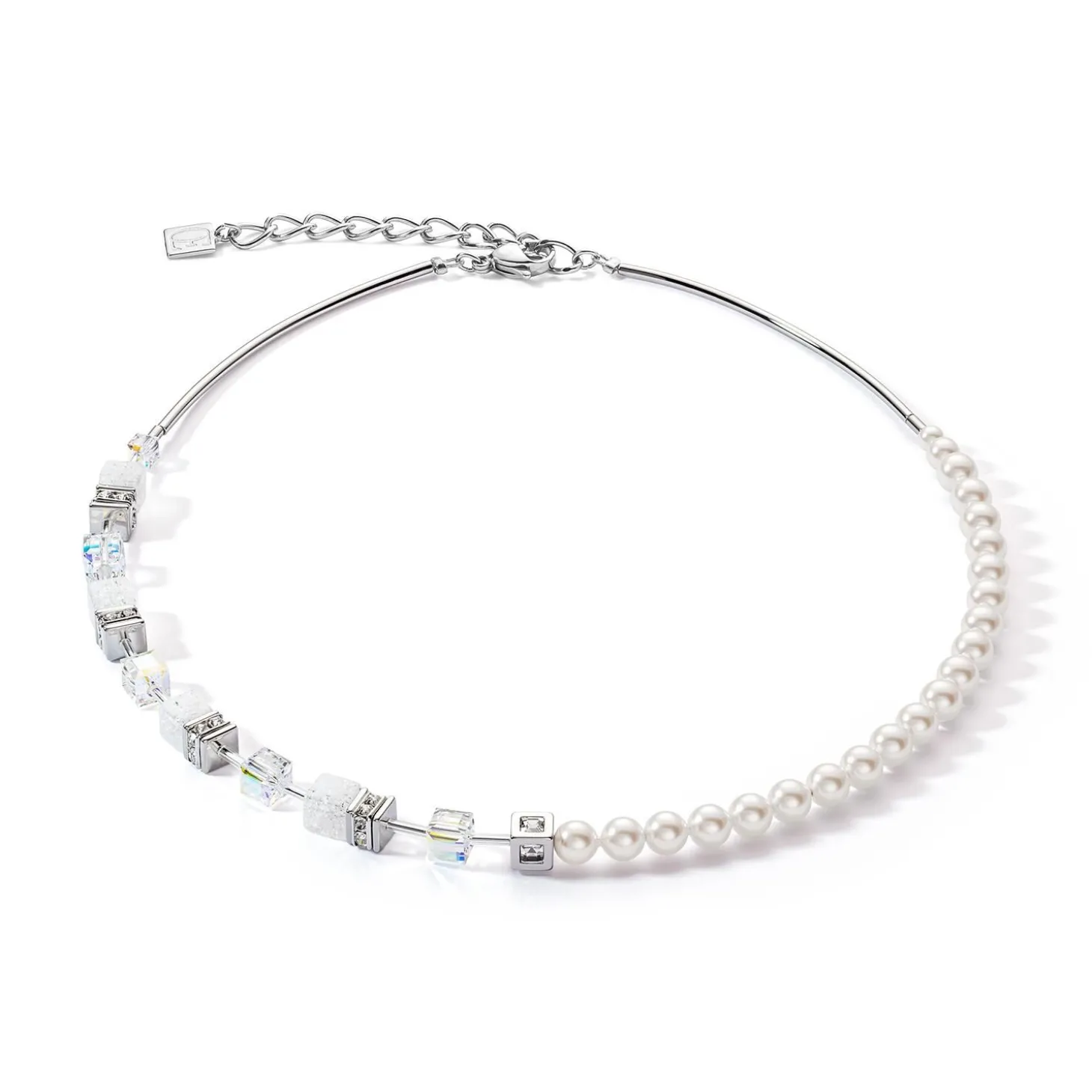 COEUR DE LION Geocube® Halsketten-Geocube® Precious Fusion Pearls Halskette Weiß