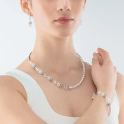 COEUR DE LION Hochzeit-Geocube® Precious Fusion Pearls Armband Weiß