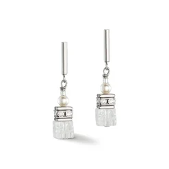 COEUR DE LION Hochzeit-Geocube® Precious Fusion Pearls Ohrringe Weiß