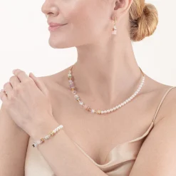 COEUR DE LION Edelsteinarmbänder-Geocube® Precious Fusion Pearls Armband Mehrfarbig Pastell