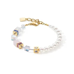 COEUR DE LION Perlenarmbänder-Geocube® Precious Fusion Pearls Armband Mehrfarbig Pastell