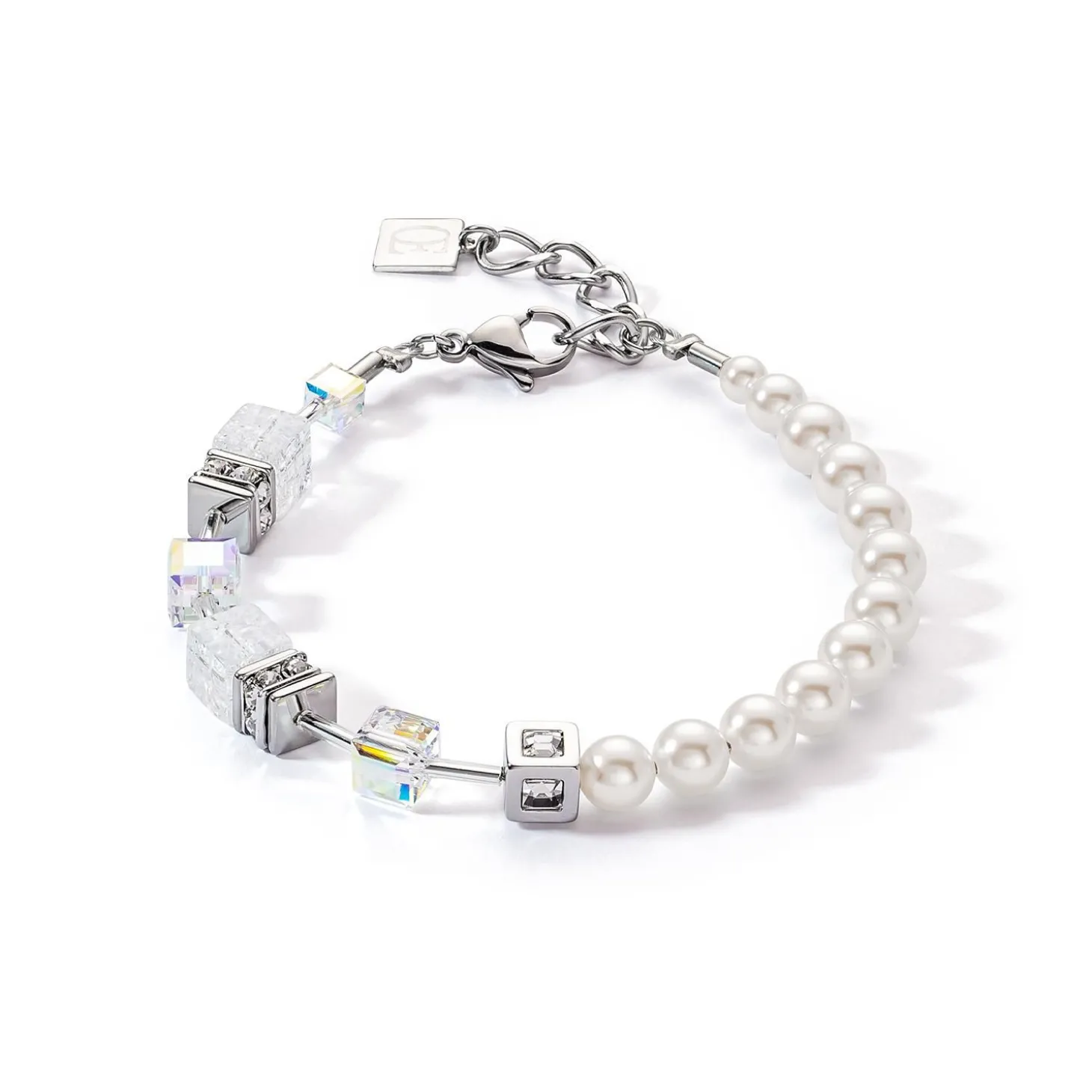 COEUR DE LION Perlenarmbänder-Geocube® Precious Fusion Pearls Armband Weiß