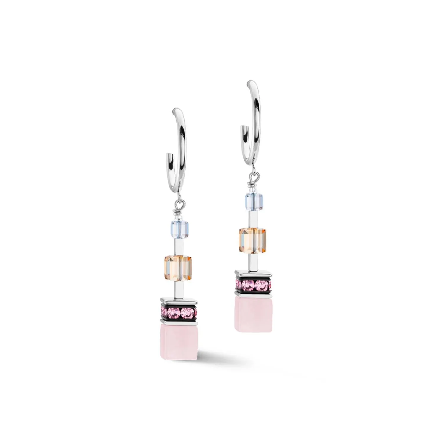 COEUR DE LION Geocube® Ohrringe-Geocube® Precious Statement Ohrringe Silber-Pastell
