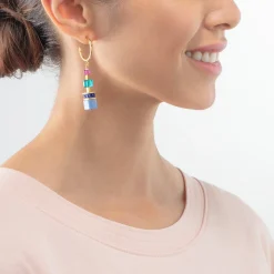COEUR DE LION Geocube® Ohrringe-Geocube® Precious Statement Ohrringe Gold-Mehrfarbig