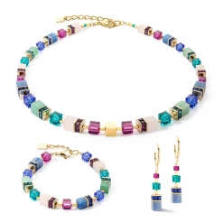 COEUR DE LION Ohrstecker-Geocube® Precious Statement Ohrringe Gold-Mehrfarbig