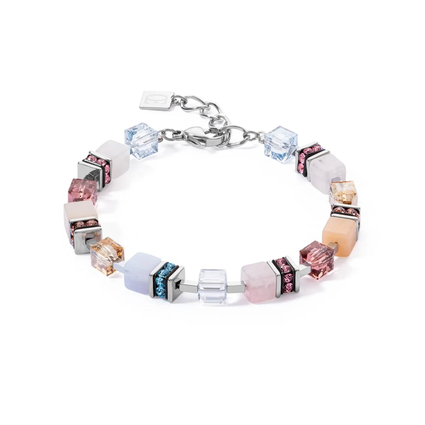 COEUR DE LION Geocube® Mehrfarbig-Geocube® Precious Statement Armband Silber-Pastell