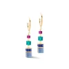 COEUR DE LION Echter Stein-Geocube® Precious Statement Ohrringe Gold-Mehrfarbig
