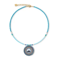 COEUR DE LION Edelsteinketten-Halskette Amulett Ocean Vibes Türkis Gold