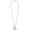 COEUR DE LION Coeur Essentials-Halskette Amulett Spikes Quadrat Rosenquarz Gold-Rosa