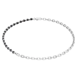 COEUR DE LION Edelsteinarmbänder-Halskette Cubes Fusion Gliederkette Schwarz