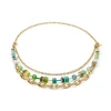 COEUR DE LION Geocube® Tone&In&Tone-Halskette Geocube® Festive Layer Gold-Grün