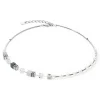 COEUR DE LION Perlenketten-Halskette Geocube® Fusion Precious Pearl Mix Silbergrau