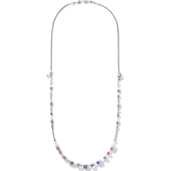 COEUR DE LION Multiwear-Halsketten-Halskette Geocube® Multitask 4-In-1 Summer Multi Pastell-Silber