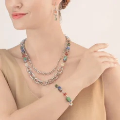 COEUR DE LION Multiwear-Halsketten-Halskette Geocube® Statement Precious Chunky Chain Multiwear 35 Mehrfarbig