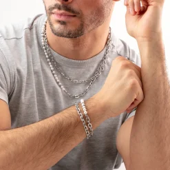 COEUR DE LION Unisex Edition-Halskette Gliederkette Silber