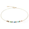 COEUR DE LION Edelsteinketten-Halskette Mini Cubes & Kette Gold-Mehrfarbig