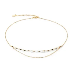 COEUR DE LION Perlenketten-Halskette Moderne Prinzessin Süßwasserperlen Gold