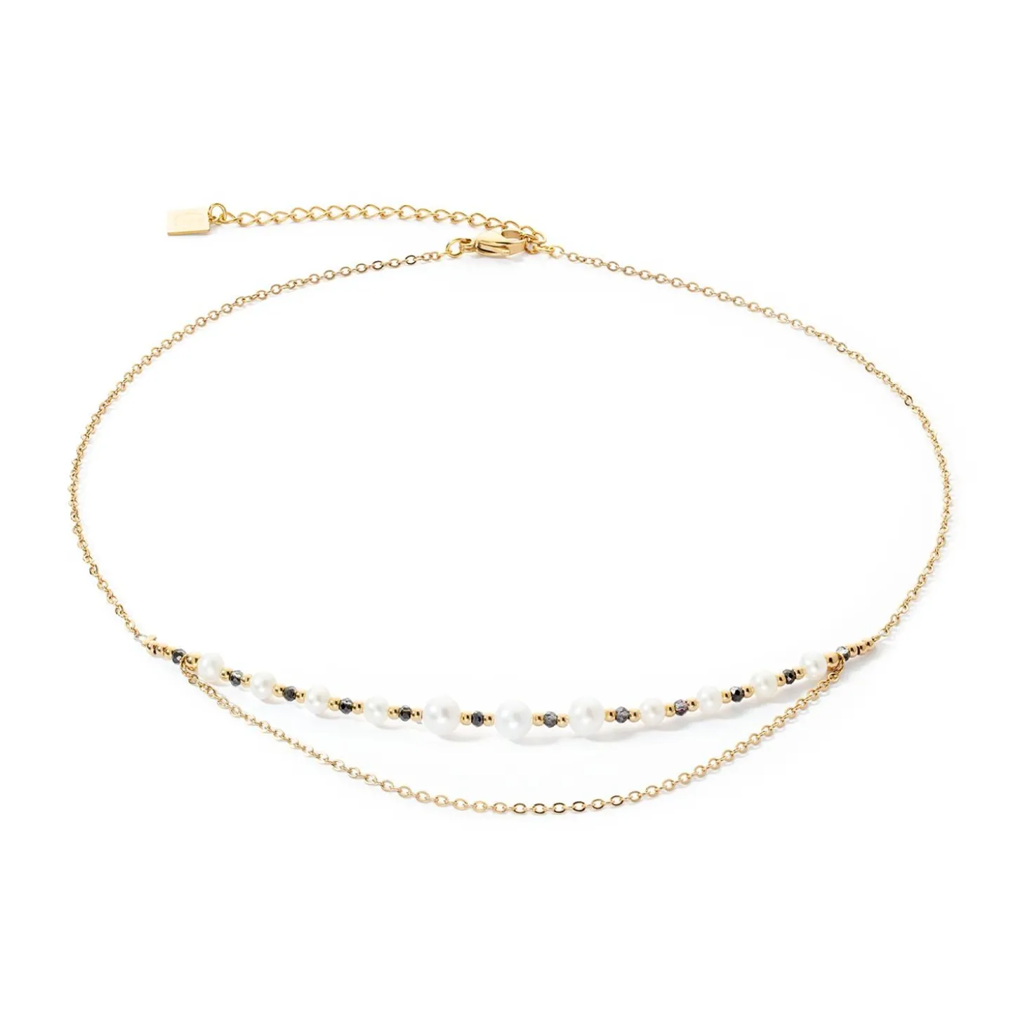 COEUR DE LION Perlenketten-Halskette Moderne Prinzessin Süßwasserperlen Gold